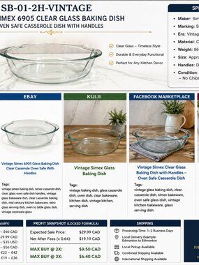 Vintage Simex Clear Glass Baking Dish with Handles – Oven Safe Casserole Dish